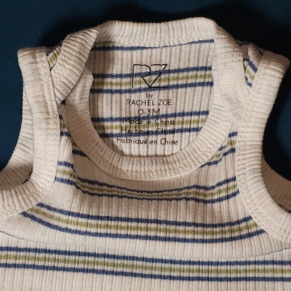 2pk pack | Rachel Zoe Ribbed Sleeveless Onesies 0-3M - Picture 3 of 4